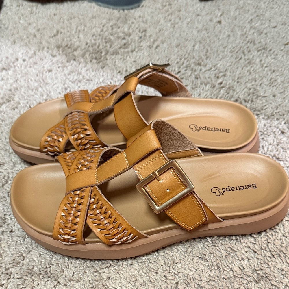 BareTraps Tan Buckle Sandals